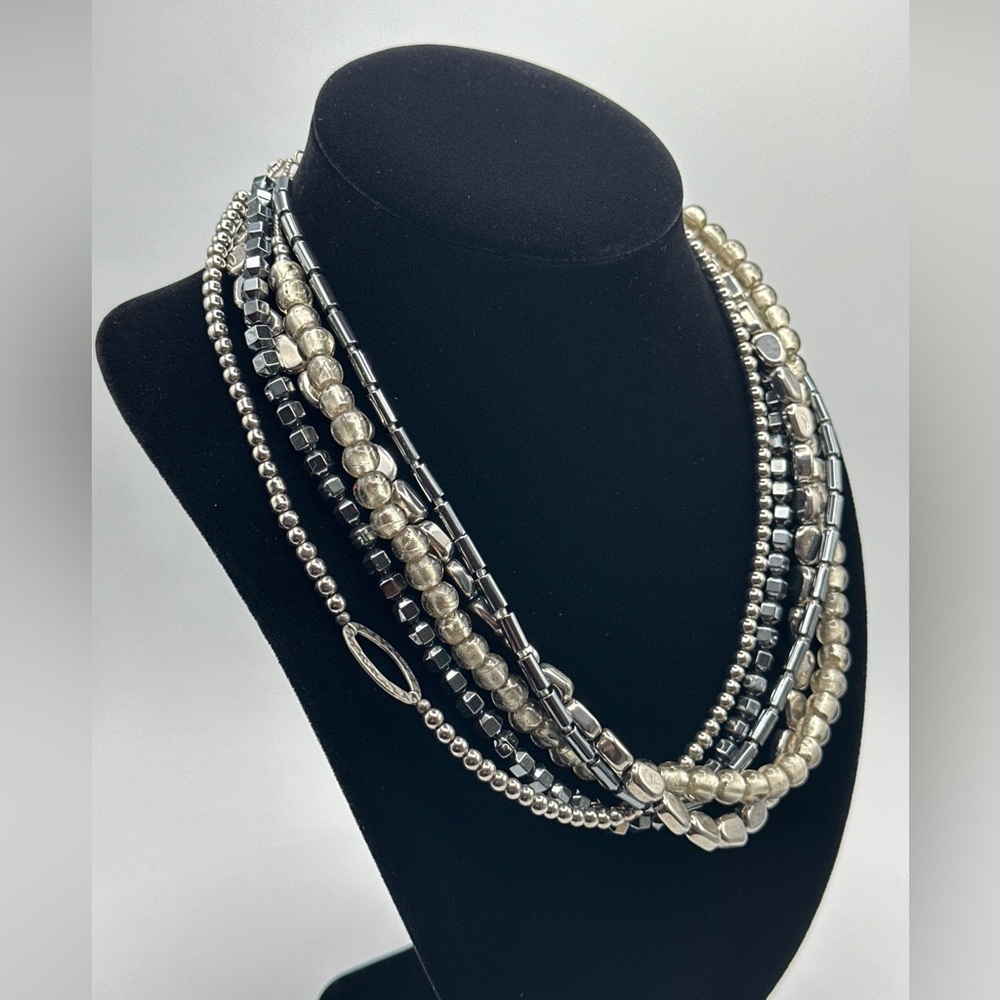Stunning Silpada Hailstone  sterling silver 925‎ 5 strands necklace #180